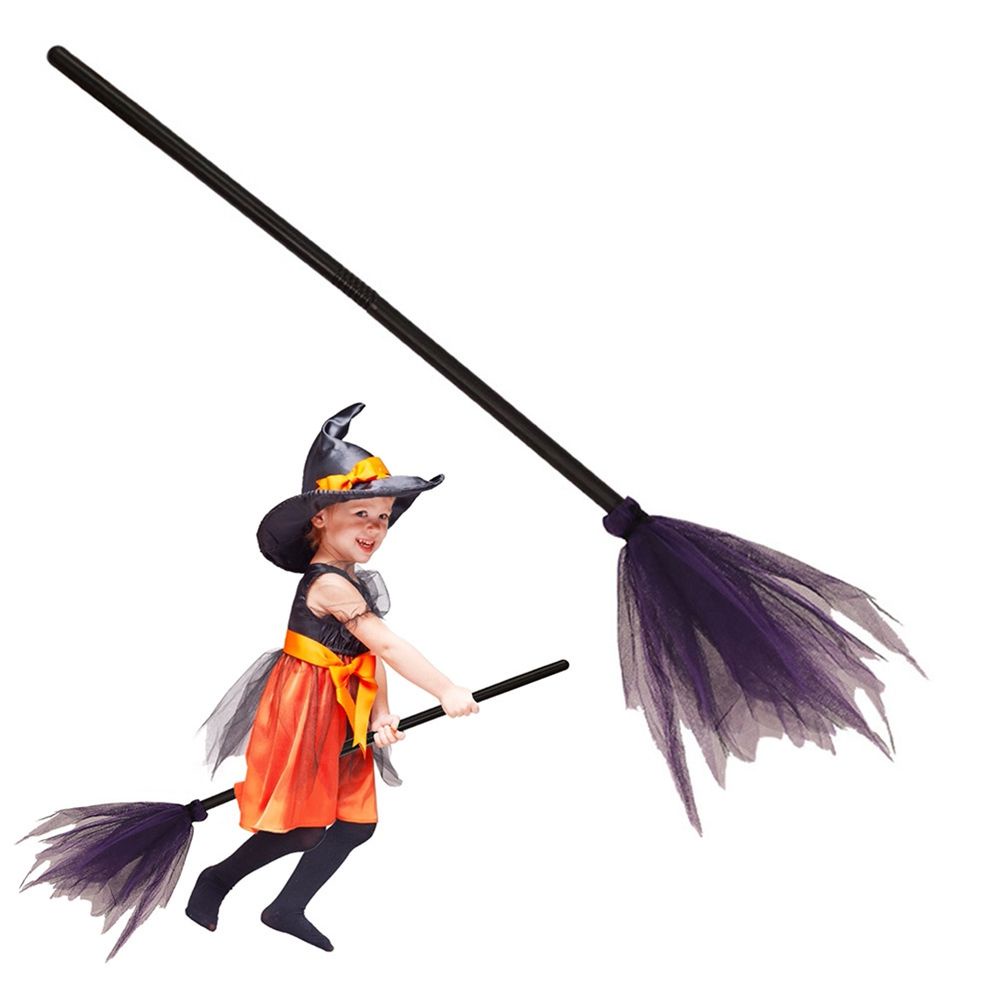 Chổi phù thủy bằng nhựa nhiều màu hóa trang halloween