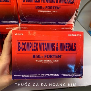 B50/2 FORTEN - Thuốc bổ cho gà đá hộp 200 viên