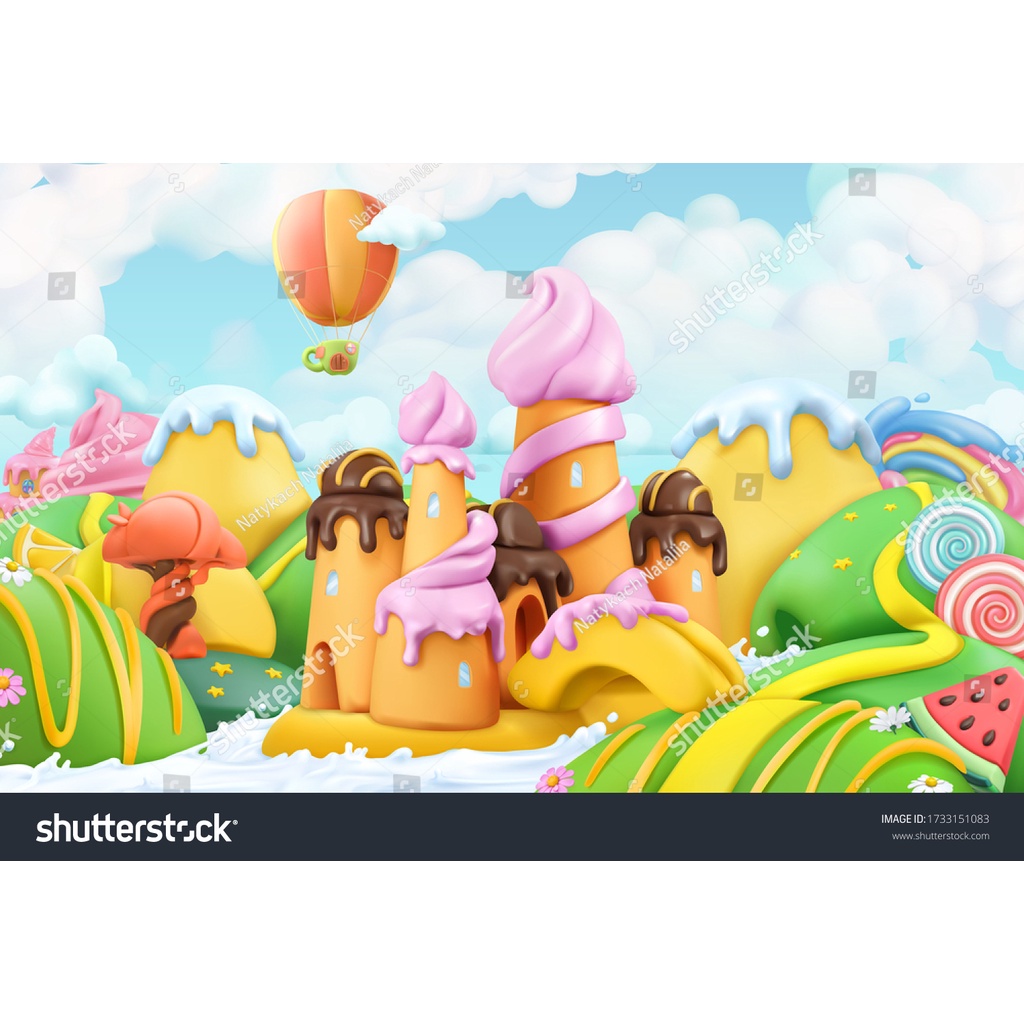 Tranh Dán Tường Giành Cho Quán Kem, Icream, Ốc Quế màu sắc sặc sỡ, tươi mát Nhiều Kích Thước Lựa Chọn, không giời hạn