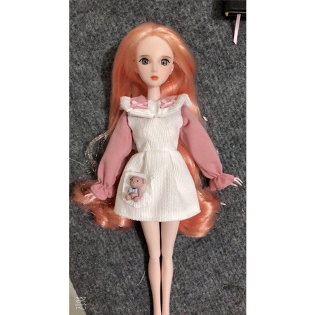 Đầm trắng hồng búp bê size xinyi, bly, licca…