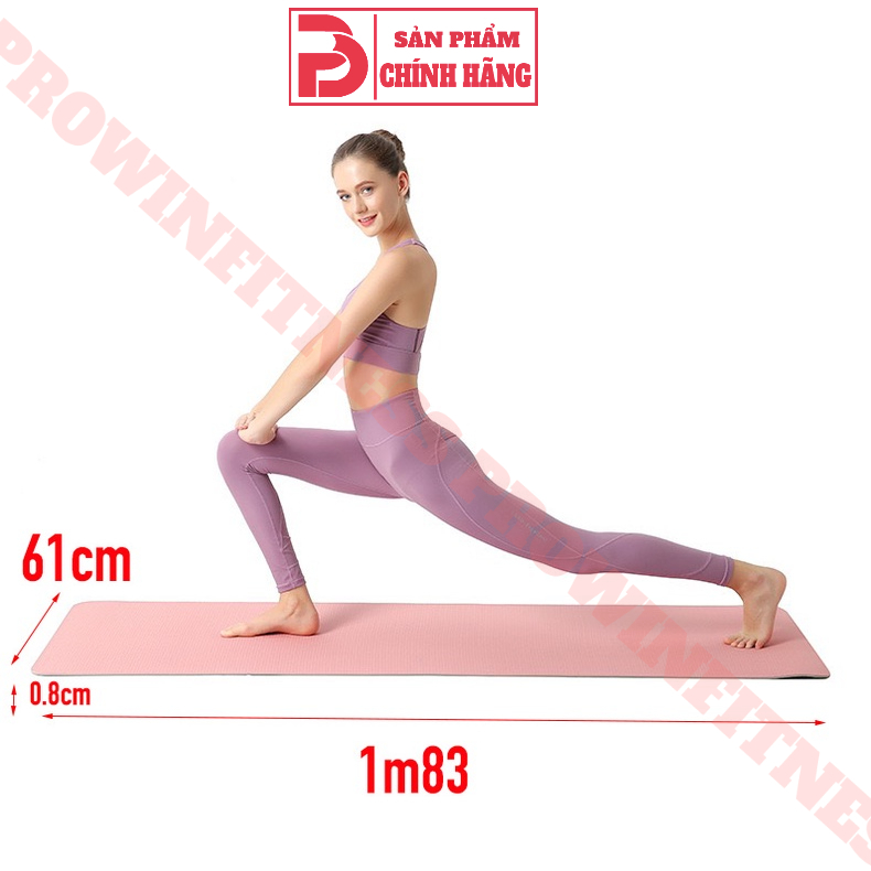 Thảm 0.8cm định tuyến cao cấp tập Yoga, gym, thể dục thể thao, chất liệu cao su non Prowin fitness