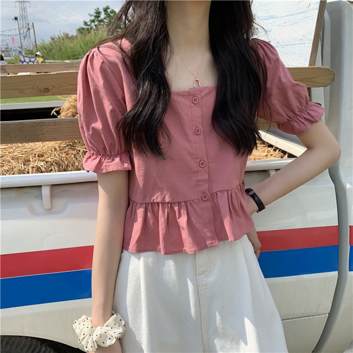 Áo Sơ Mi Tay Phồng Dáng Rộng Phong Cách Pháp Thời Trang Xuân Hè Hàng Mới Dành Cho Bạn Nữ 2022