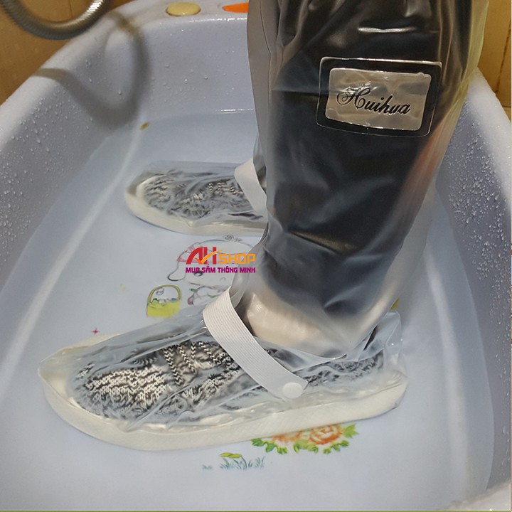 Ủng bọc giày đi mưa nam nữ khóa kéo 2 lớp chống nước đế chống trượt cao cổ 40 cm | BigBuy360 - bigbuy360.vn