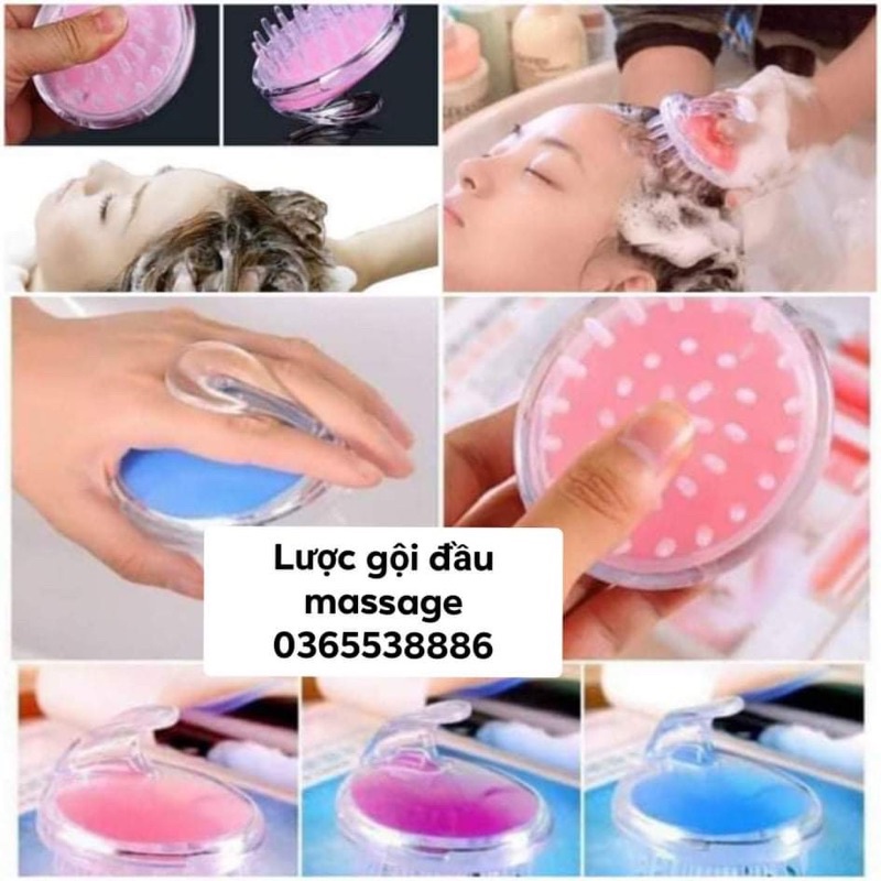 LƯỢC GỘI ĐẦU SILICON  - MASSAGE DA ĐẦU - ĐẢ THÔNG KINH LẠC