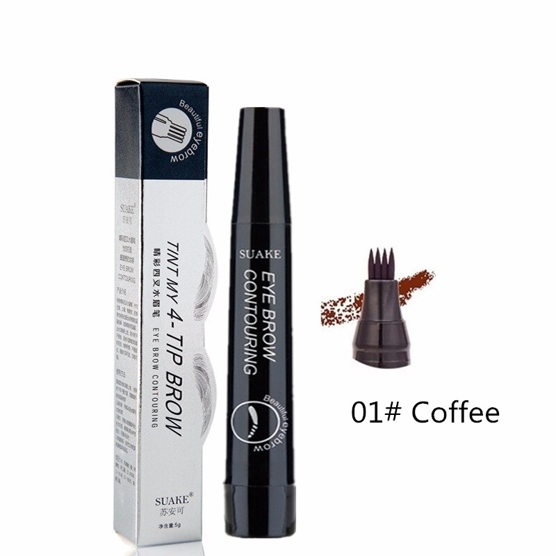 [Hàng mới về] Bút Kẻ Lông Mày Dạng Lỏng Thiết Kế 4 Ngòi Tạo Hiệu Ứng 3d Tự Nhiên