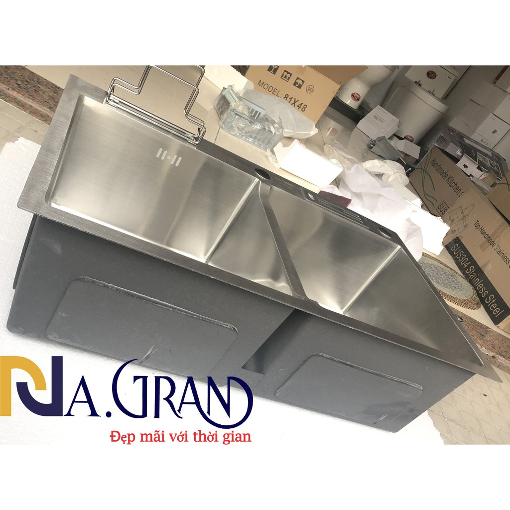 Combo Chậu Rửa Chén Bát INOX SUS 304 N16 8245 NA.GRAND và bộ xả chậu thoát nước tặng Rổ Đa Năng