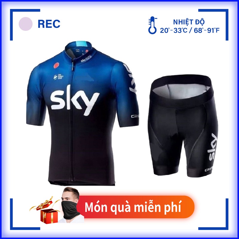 SKY Phong cách mới Thoải mái thoáng khí Quần áo đi xe đạp dành riêng cho Đội dành cho Nam giới Màu trắng Tay ngắn Tay áo Bộ Áo khoác Đi xe đạp
