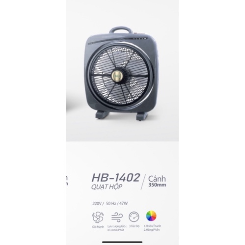 (SHIP HỎA TỐC) QUẠT HỘP HALI HB-1402