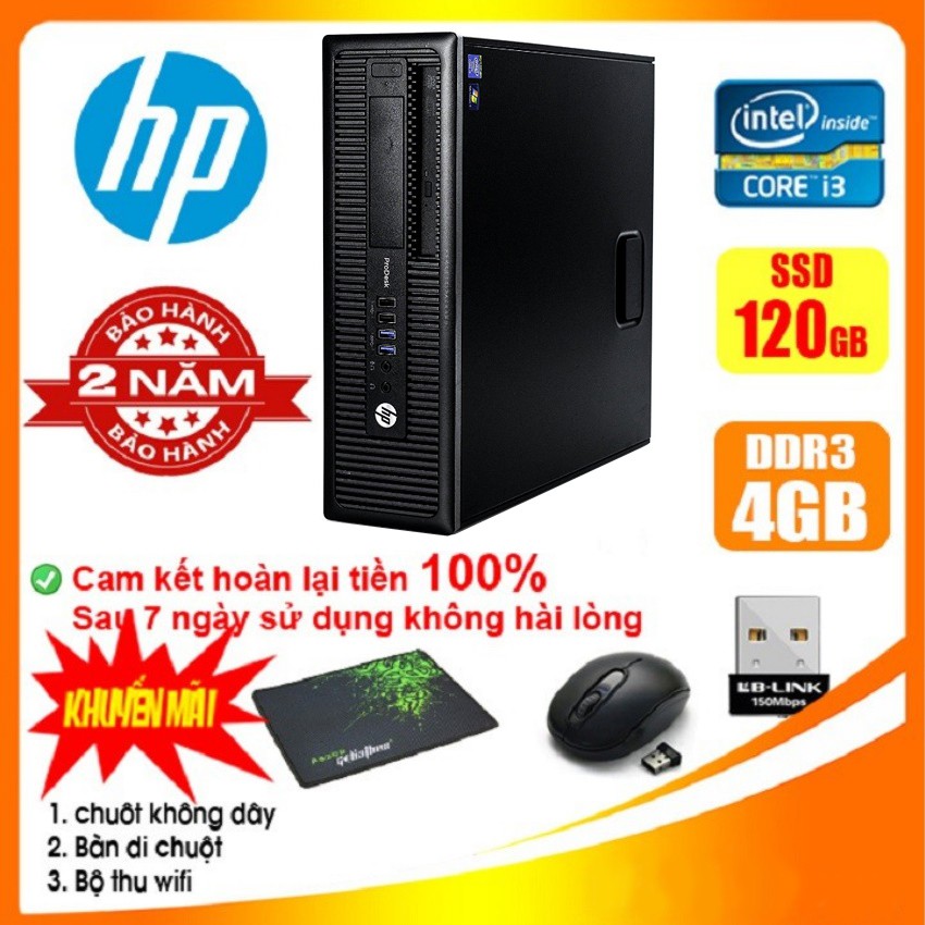 Case máy tính để bàn đồng bộ HP CPU i3 4130 - RAM 4GB - SSD 240GB - SSD 120GB