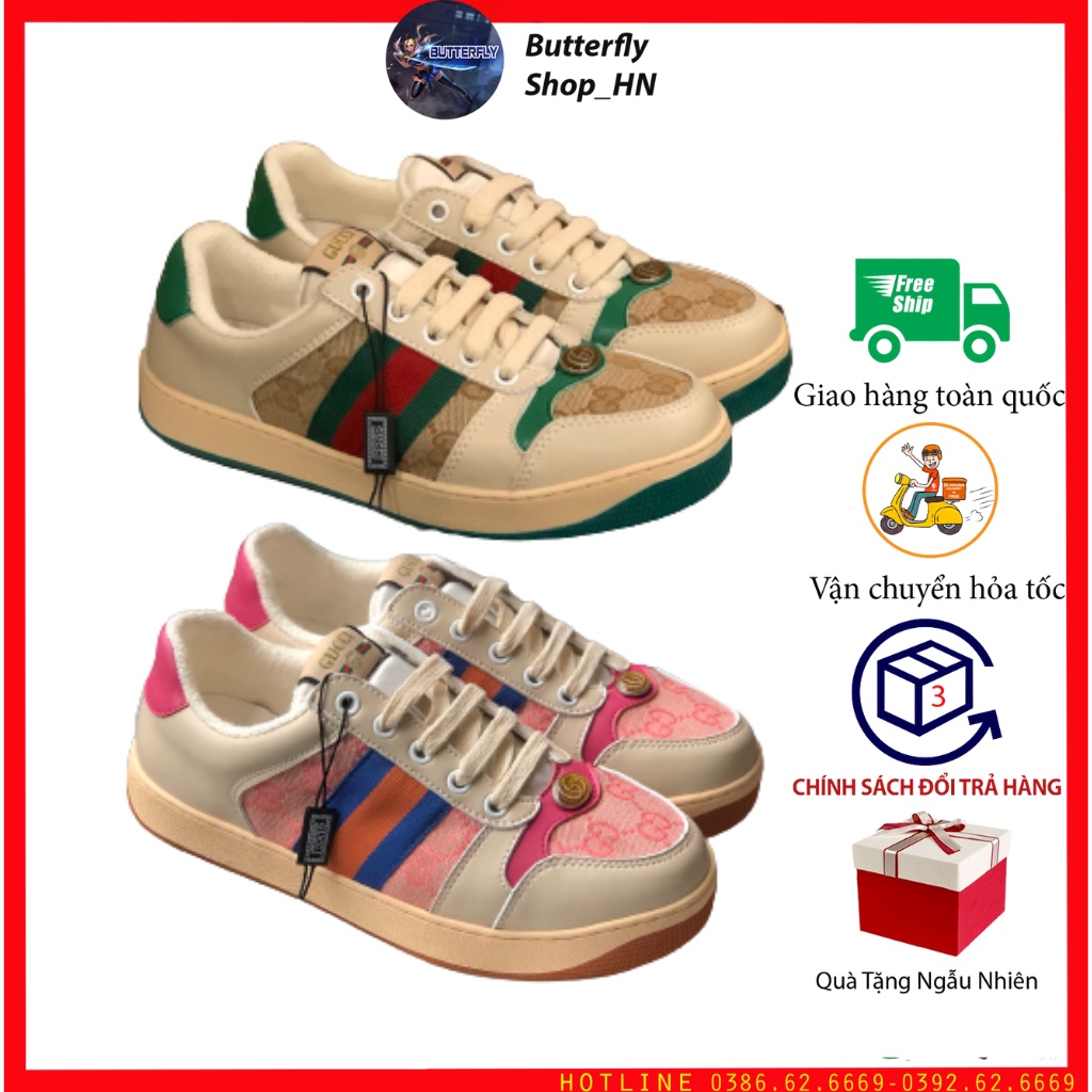 Giày Gucci hồng Hải Tú và Gucci xanh Sơn Tùng cao cấp full size nam nữ shop butterfly