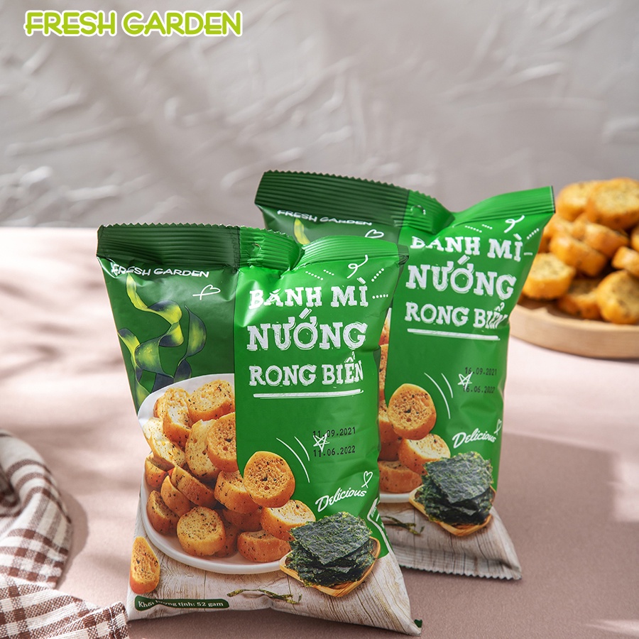 Snack Bánh Mì Nướng FRESH GARDEN Loại Đặc Biệt Hương Vị Ngon Tuyệt Gói 52g
