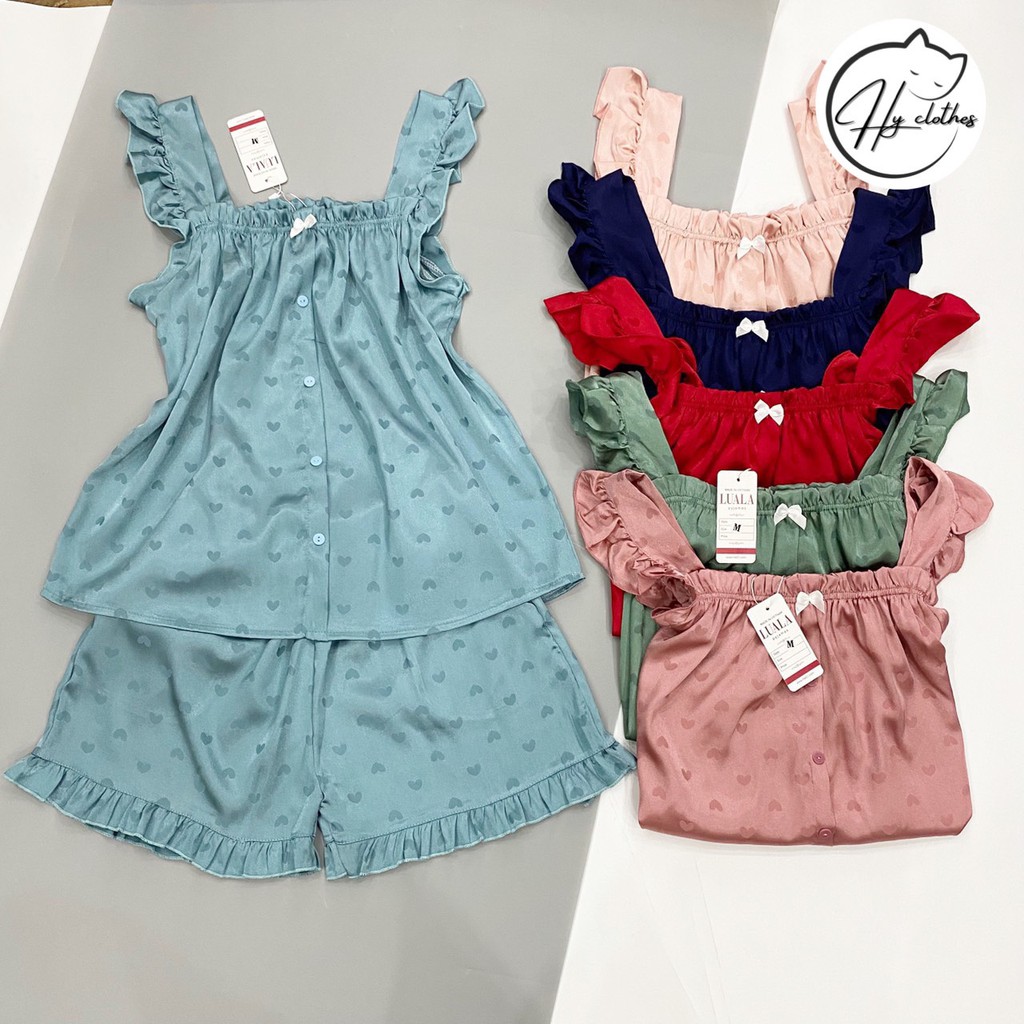 BỘ NGỦ HAI DÂY CÁNH TIÊN chun ngực nơ nhỏ mềm mát 2s