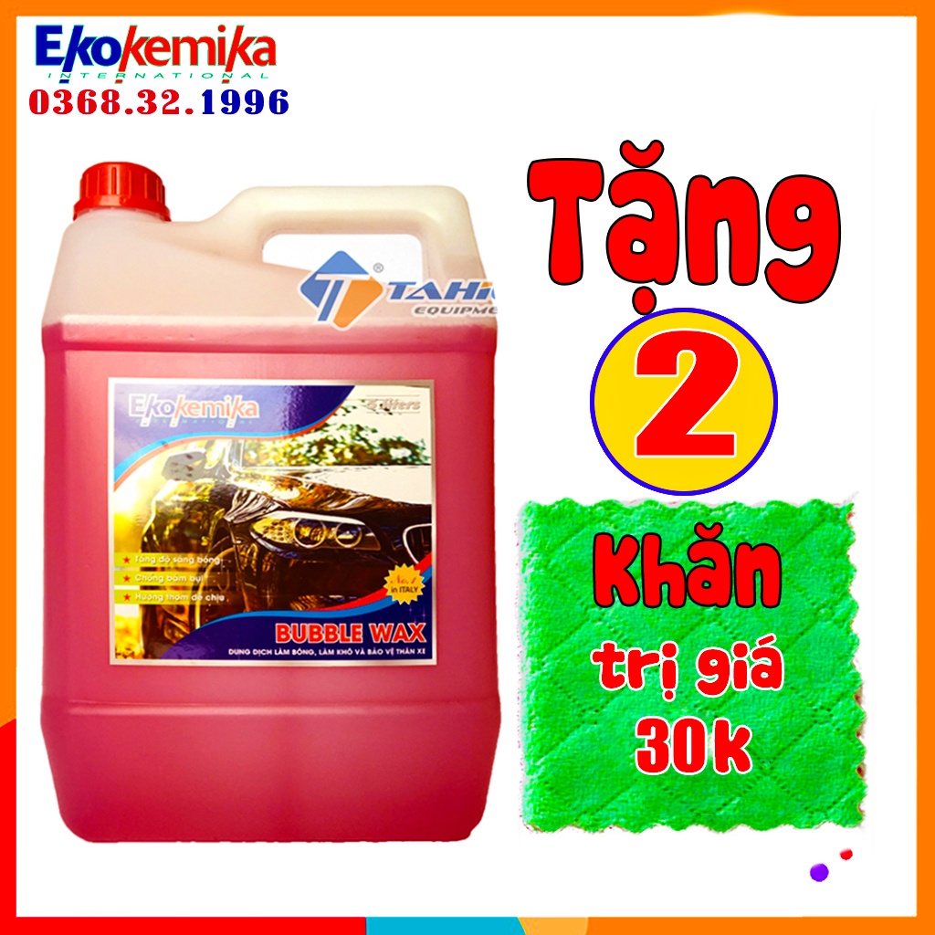 Dung dịch làm bóng, làm khô và bảo vệ thân xe Bubble Wax 5L(HÀNG CHÍNH HÃNG)TẶNG KHĂN LAU ĐA NĂNG