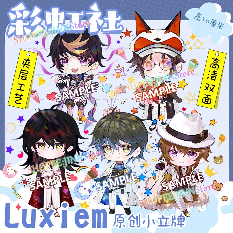 Jinn VTuber Luxiem Mô Hình Đứng Bằng Acrylic Trang Trí Để Bàn Cho Ike Eveland Mysta Rias Vox Akuma Luca Kaneshiro Shu Yamino
