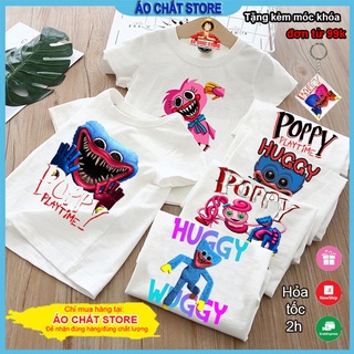 (VIDEO) Áo Thun Poppy Playtime Huggy Wuggy màu trắng cho bé trai bé gái nhiều mẫu cực đẹp PP01 | Áo Chất store