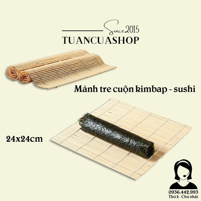 Mành cuốn sushi, kim bap - Mành làm cơm cuộn, rong biển bằng tre bảo đảm vệ sinh