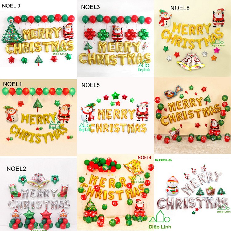 Sét Phụ Kiện Trang Trí Chủ Đề Noel Giáng Sinh Christmas