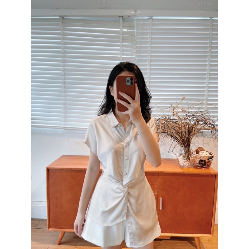 Raby Shirt / Áo sơ mi ngắn tay xoắn eo | BigBuy360 - bigbuy360.vn