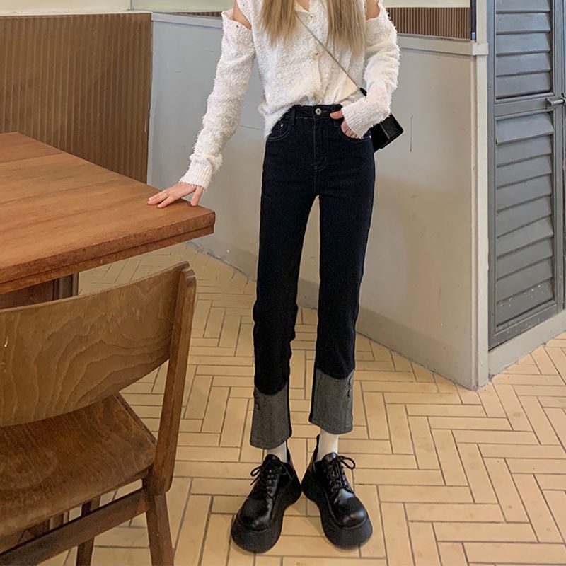 Quần Jean Nữ Lưng Cao Ống Đứng Form Rộng Thời Trang Xuân Thu 2022 Mới