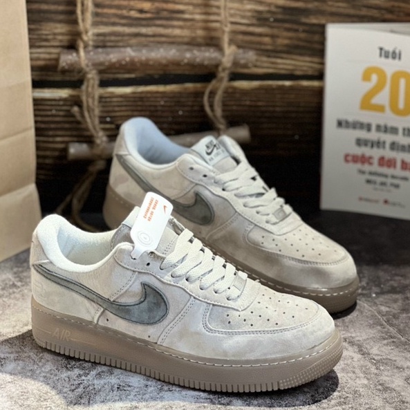 Giày SNEAKER SC TRUNG xám da lộn cao cấp nhẹ êm thoáng