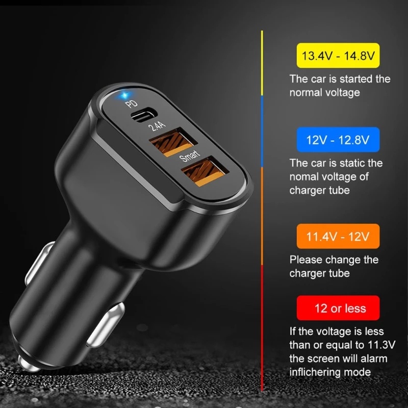 Tẩu Sạc Nhanh 30W PD 2.4A Hai Cổng USB Cho Điện Thoại
