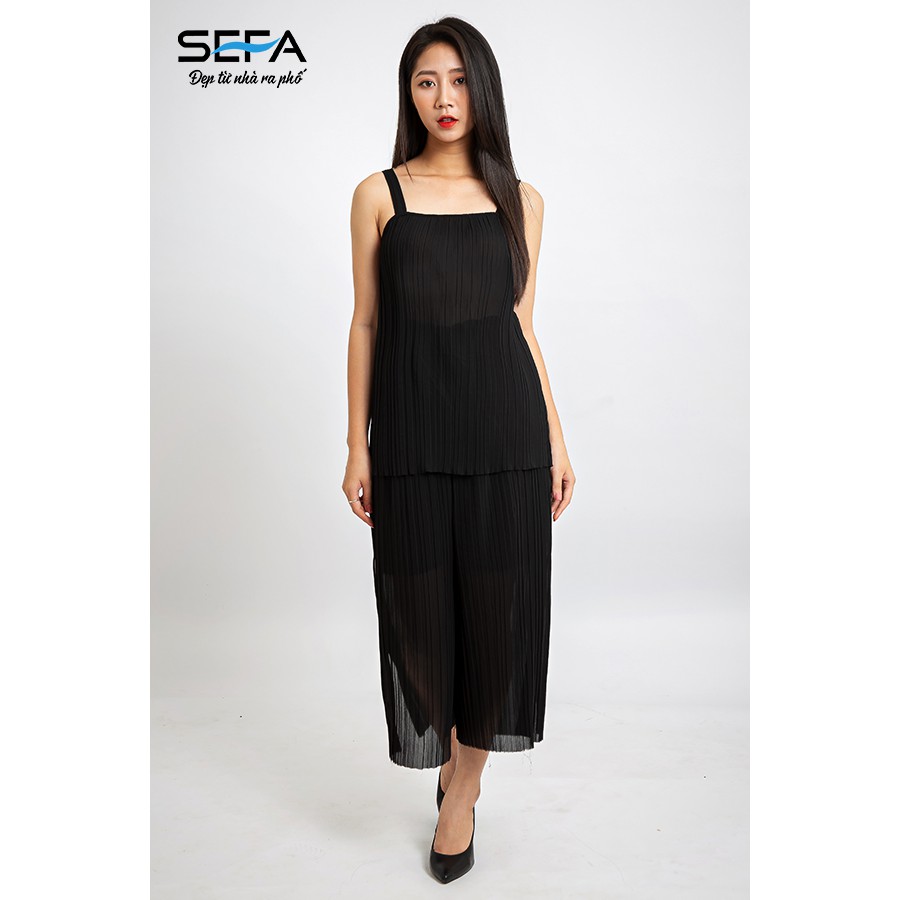 Sét dập ly áo 2 dây quần xẻ tà cặp nơ SFT6006