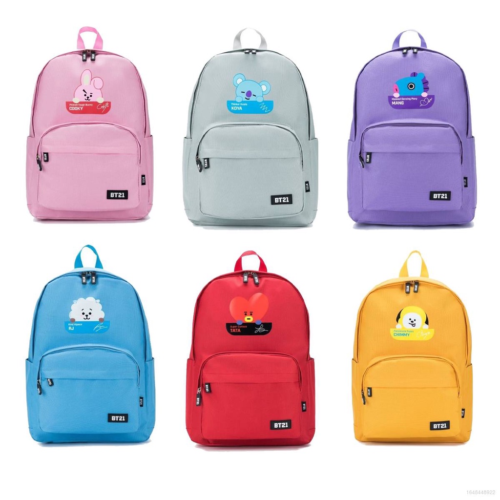 Ba Lô Đi Học Sam BTS BT21 Làm Quà Tặng Cho Bạn Gái TATA RJ COOKY SHOOKY CHIMMY KOYA MANG Laptop
