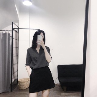áo kẻ vạt chéo