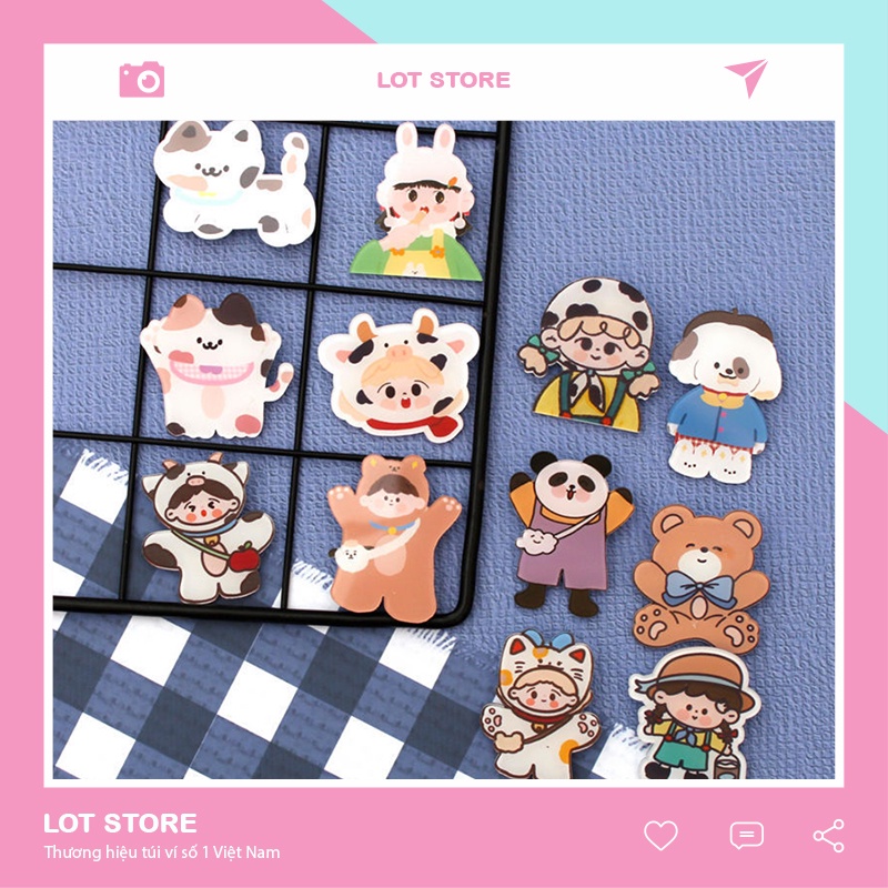 Sticker phụ kiện pin cài áo trang trí túi xách bale cute LOT STORE ST500