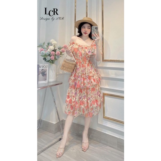 (Free Ship) Đầm Voan Tầng Hai Dây Siêu Đẹp UP Valetina Shop