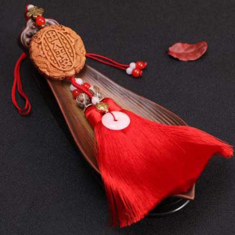 Tượng Gỗ Đào Thủ Công Thắt Nút Phong Thủy Trung Hoa Trang Trí Xe Hơi