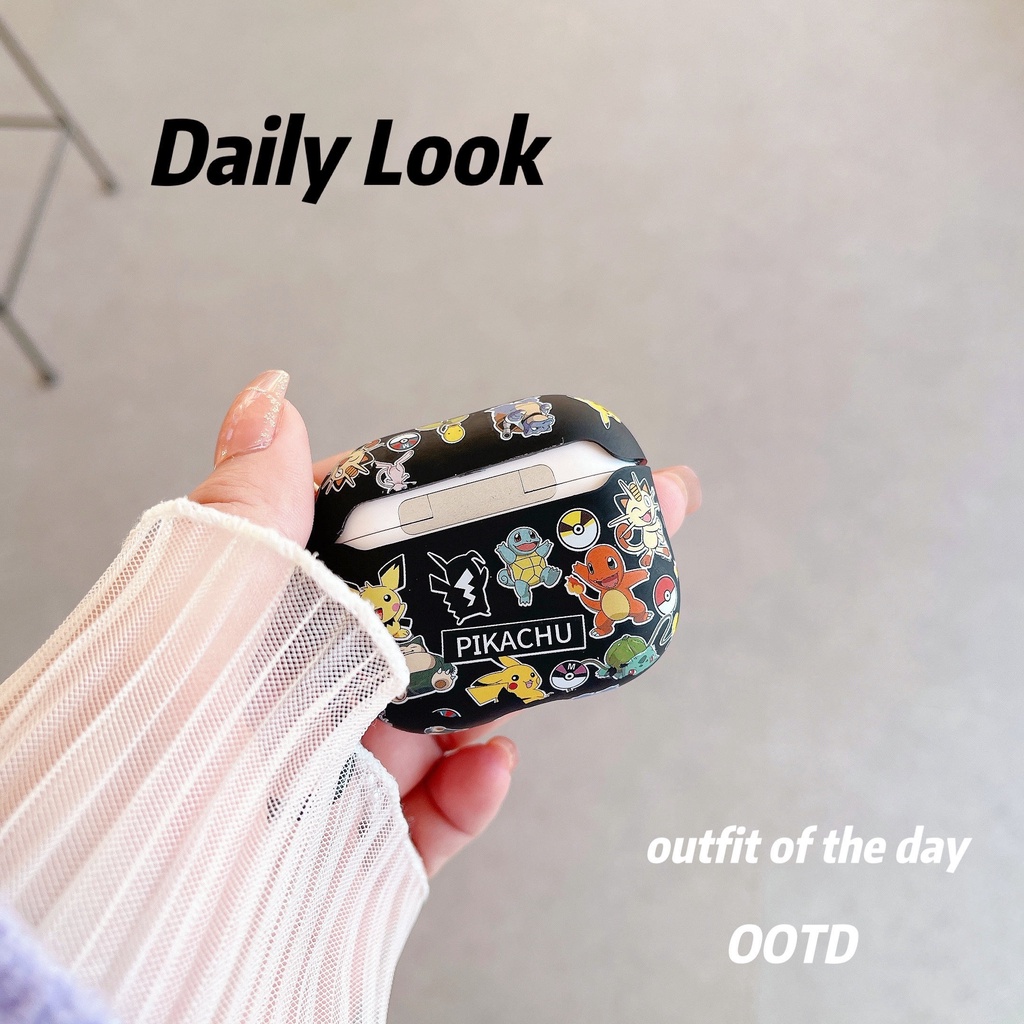 Vỏ Bảo Vệ Hộp Sạc Tai Nghe compatible AirPods Pro/compatible AirPods 3/Pro 2Gen Hình Pikachu