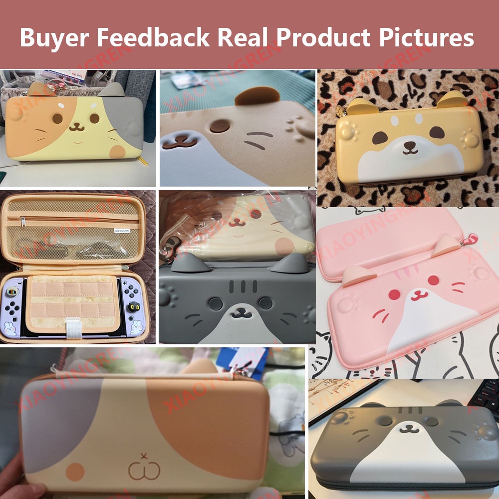 Túi Đựng Máy Chơi Game Nintendo Switch / OLED Cứng Hình Tai Mèo Dễ Thương