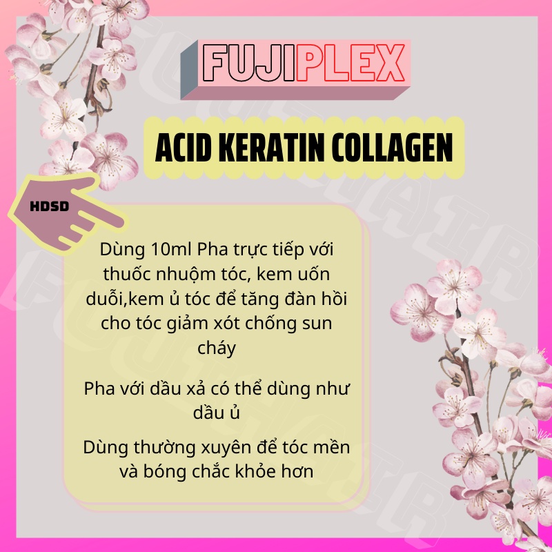 Tinh Chất Fujiplex Acid Béo Keratin Collagen Protein Phục Hồi Tóc Nát Hư Tổn, Giảm Sót Khi Nhuộm tóc