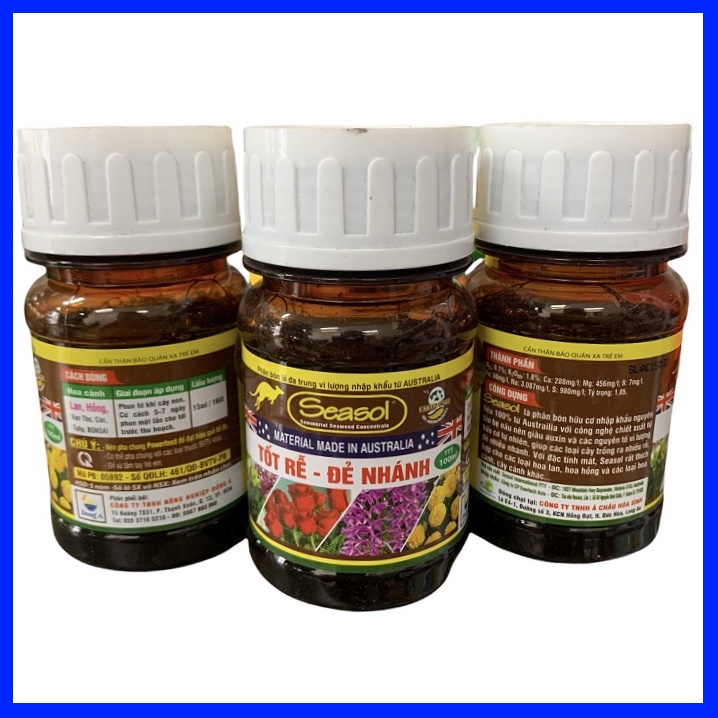 Phân Bón Tảo Biển SEASOL 100ml, Phân Bón Đa Trung Vi Lượng Tốt Rễ Đẻ Nhánh