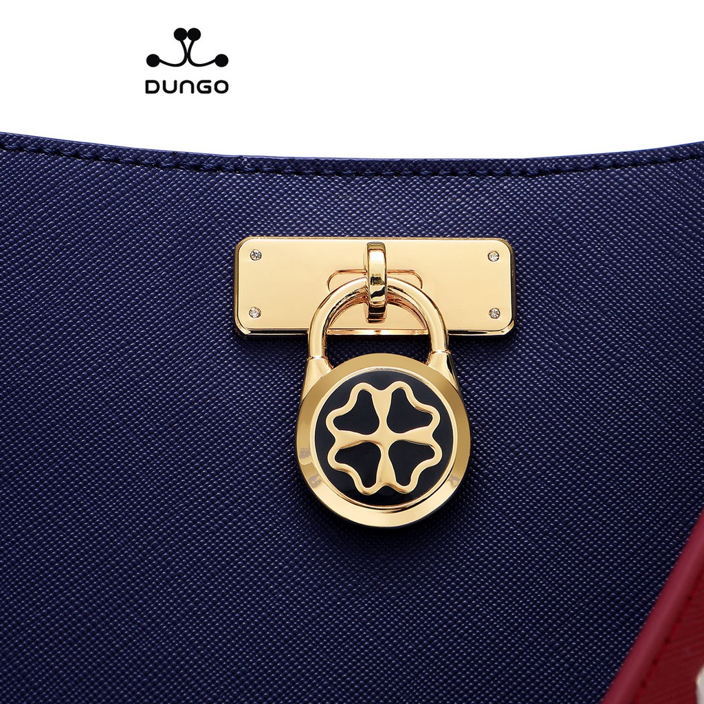 Túi Xách NUCELLE Bucket Da Xanh quai Đỏ 603-06