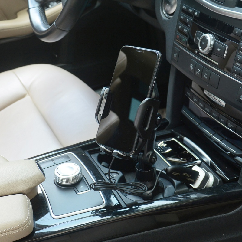 1 Giá Đỡ Cốc Sạc Không Dây USB 4-6.8inch Thông Dụng Có Thể Điều Chỉnh Góc Cho Xe Hơi / Tàu Thuyền