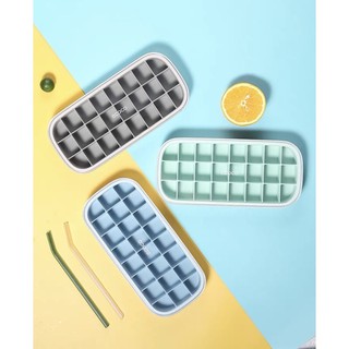 Khay đá silicon, Khay đựng đồ ăn dặm 24 ô có nắp ecoco