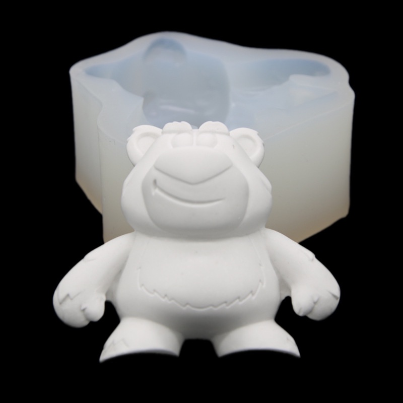 Khuôn Silicone Nhấn Bánh Hình Gấu Dâu Tây