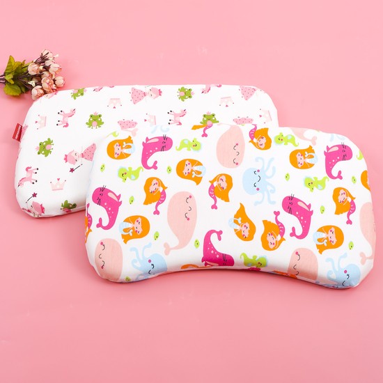 Gối cao su non cho bé  Gối mềm chống méo đầu cho trẻ sơ sinh kích cỡ 20 cm x 35 cm x 3 cm giao hình ngẫu nhiên