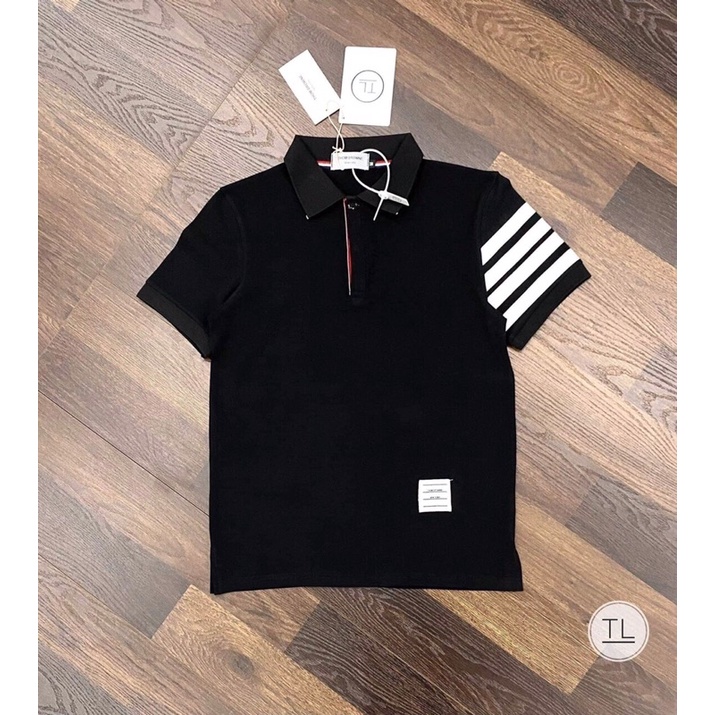 Áo polo vạch tay áo thun polo cổ bẻ thời trang