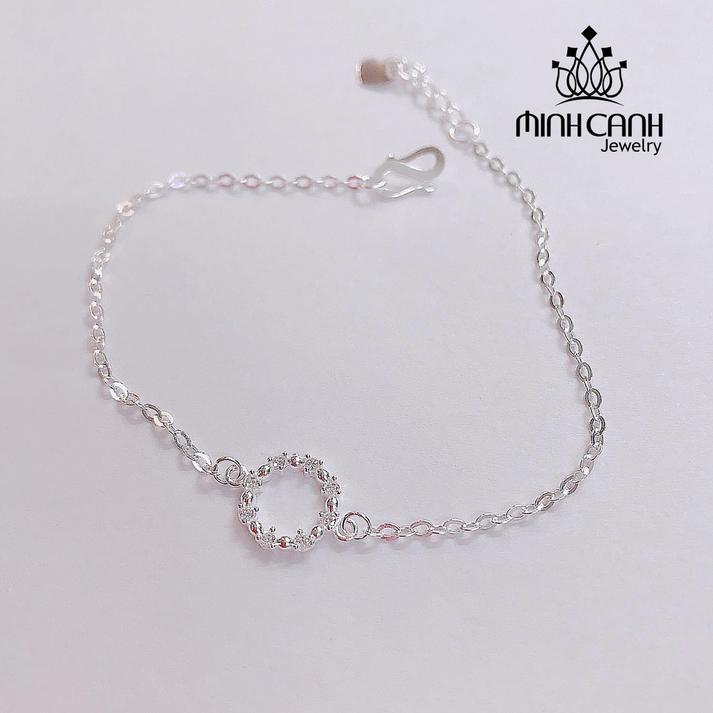 Lắc Tay Bạc Viền Tròn Đính Đá - Minh Canh Jewelry