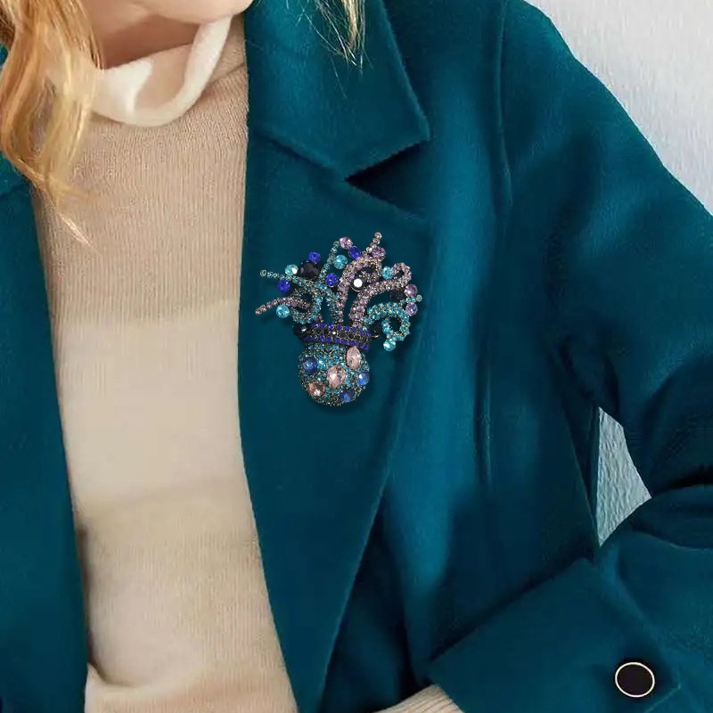Trâm Cài Áo Hình Bạch Tuộc Đính Đá Sang Trọng