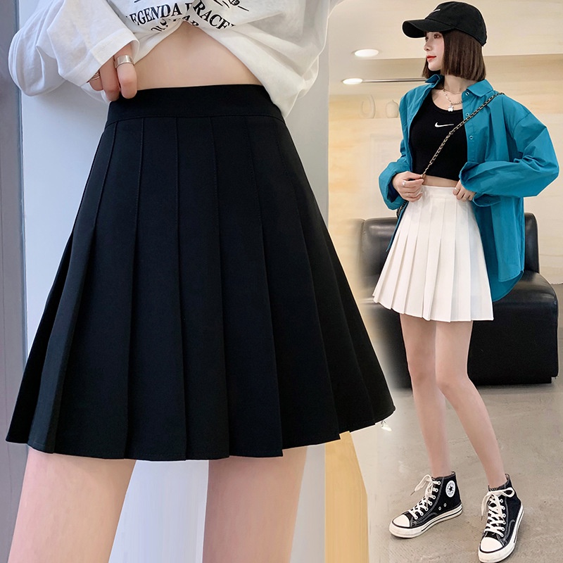 Chân váy xếp ly tennis HUYENMY lưng cao phong cách hàn quốc 2 màu trắng đen