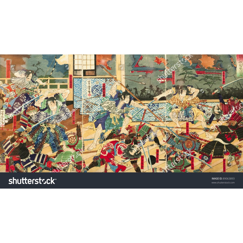 Tranh lụa 3d Samurai Nhật Bản SMRNB-01