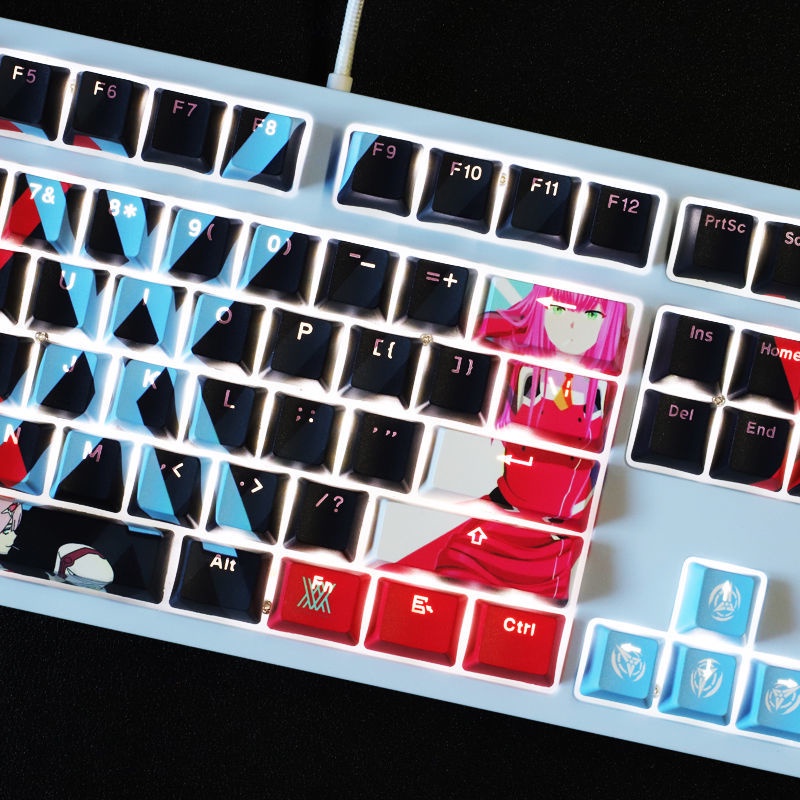 Zero Two Keycap Cherry Profile DARLING trong anime FRANXX Theme PBT Dye thăng hoa keycaps cơ học