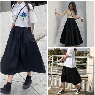 Chân váy kaki form dài ♥️ Chân váy ulzzang cực hot hit, màu đen siêu xinh - NhimShop CV03