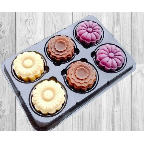 100 Hộp FG332 nhỏ đựng 6 bánh trung thu 50g - Size 5cm