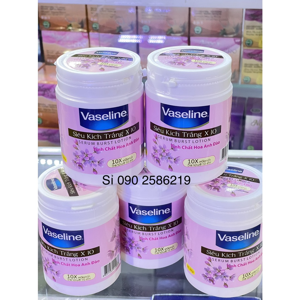 Kem kích trắng Vaseline ngày và đêm Thái Lan hộp 250g