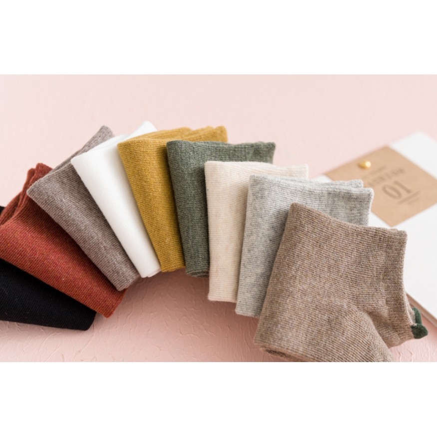 Vớ trơn cổ ngắn cotton nam nữ siêu thoáng